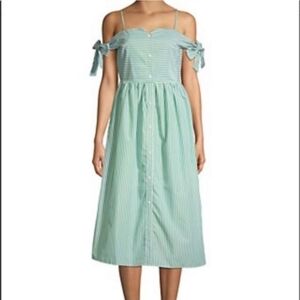 English Factory Striped Off The Shoulders  Midi Dress